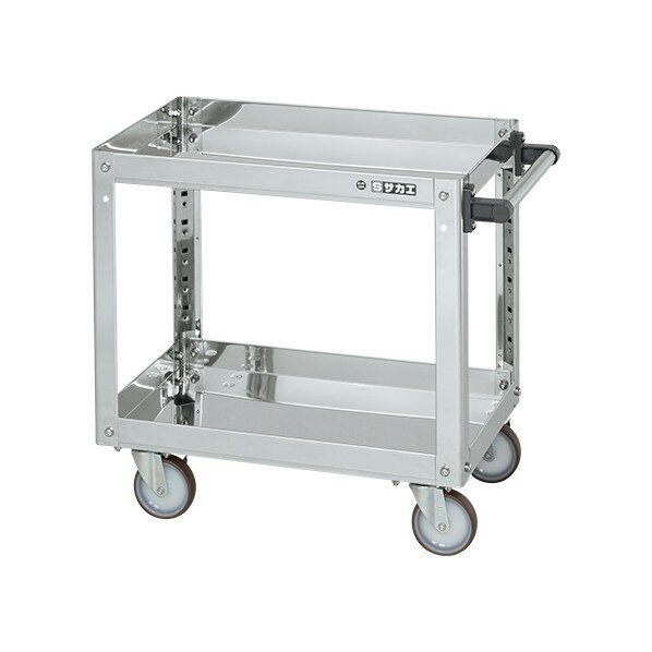 サカエ ステンレススーパーワゴン(SUS430/プレート式ナイロンウレタン車/スチール金具仕様) SAP4-6062N..