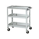 サカエ ステンレススーパーワゴン(SUS304/ねじ込み式導電性ゴム車/スチール金具仕様) SAS3-7573DC 1台【2506DFD_5】