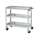 サカエ ステンレススーパーワゴン(SUS430/ねじ込み式導電性ゴム車/スチール金具仕様) SAS4-9073DC 1台【2506DFD_5】