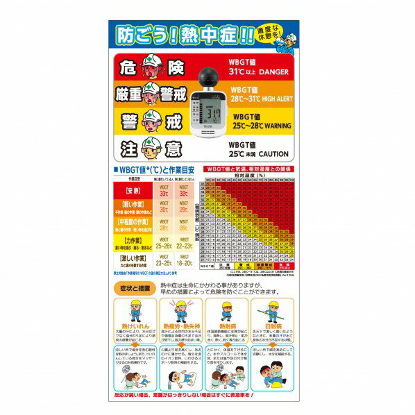 熱中症注意標識 （黒球付熱中症指数計付） 1179041019 1台