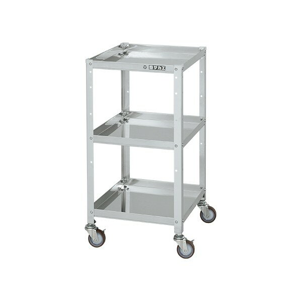 サカエ ステンレススペシャルワゴン(SUS304/ナイロンウレタン車/ステンレス金具仕様) SR3-43803SNU 1台..