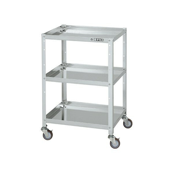 サカエ ステンレススペシャルワゴン(SUS430/ナイロンウレタン車/スチール金具仕様) SR4-54803NU 1台【2..