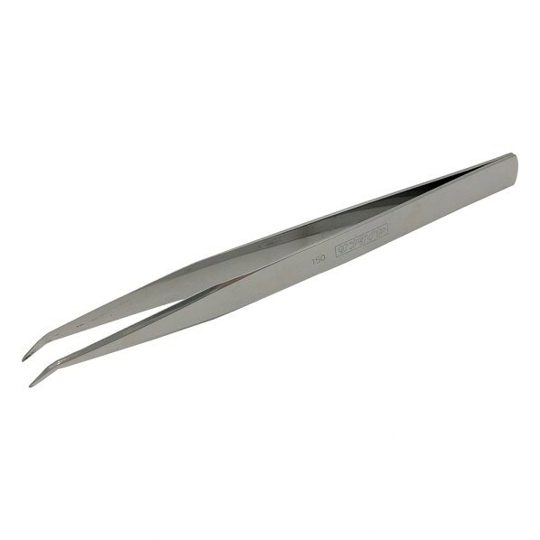 アズワン ステンレス製ピンセット 先曲 AA150mm 6-531-25 1本