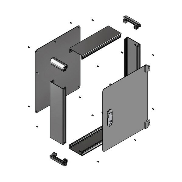 開閉式アルミコントロールボックス AUHシリーズ 115×300×430mm シルバー/ブラック ...