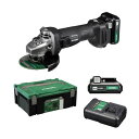 HiKOKI(ハイコーキ) 10.8V 充電式 ディスクグラインダ セット品(電池・充電器付) トイシ径100mm ストロングブラック G1210DA(2LSBK) 1台