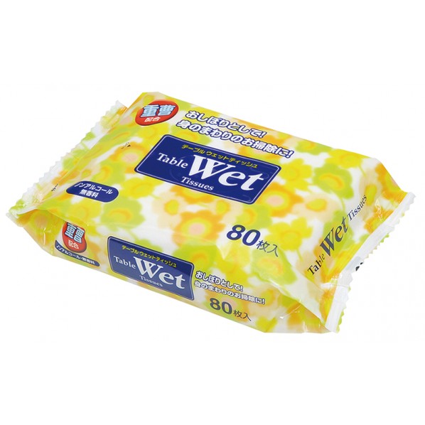 重曹配合 テーブルウェットティッシュ 12.5×20cm 80枚
