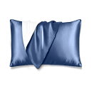 シルク枕カバー 片面シルク 封筒式 50×70cm ネイビー 6300065497 1枚