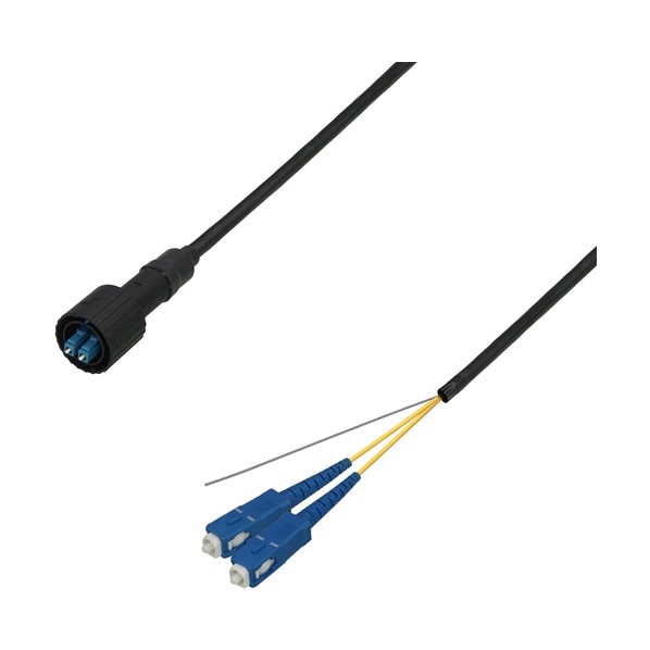 シングルモード光ファイバーケーブル（LC-SC）2芯＜防塵防水（片端）＞4m DFC-SMWZLCSC-FDS21(4M) 1本