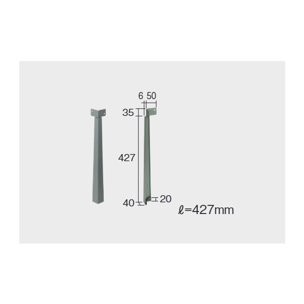 スマートショート出隅 錆茶用 KLGS831 1本