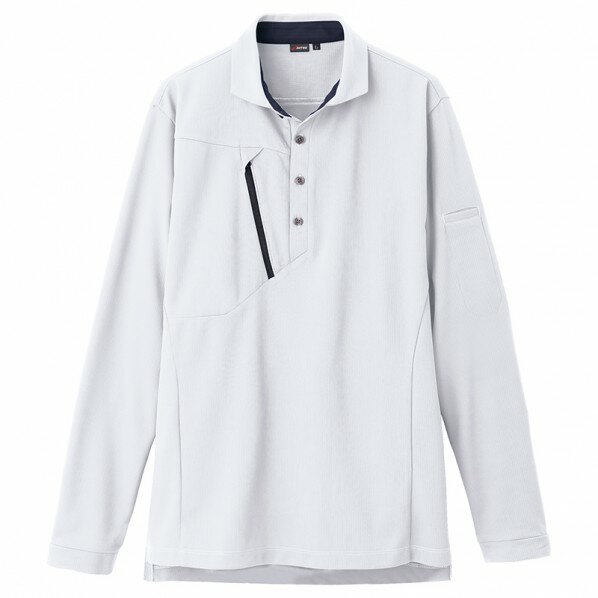 長袖ポロシャツ（男女兼用） L 001ホワイト 50017 1枚
