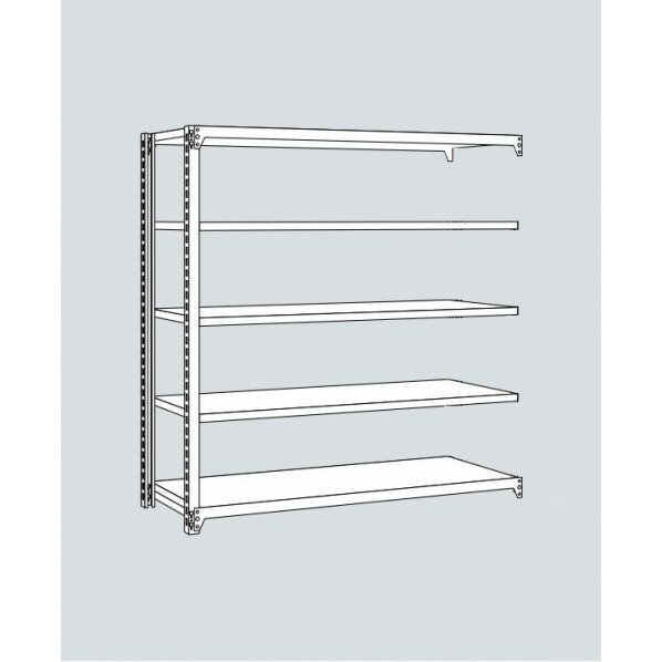 軽中量ボルトレスラック(耐荷重150(kg/段)/アイボリー/5段/連結/SR） アイボリー SR15-7345-5R 1台