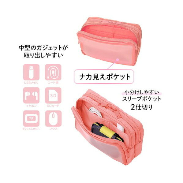 プラス 428755)ナカ見えガジェットポーチM PK TW-BG002M PK 1個 tuzukiya-20466539 DIY FACTORY ONLINE SHOP サンプル画像3