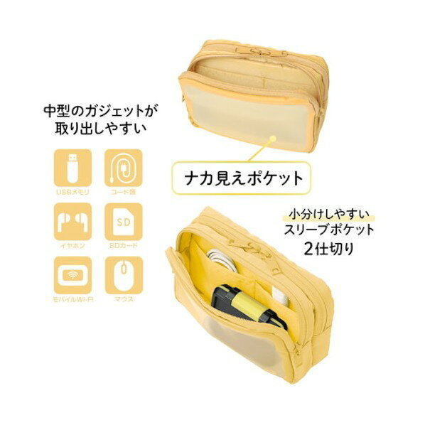 プラス 428754)ナカ見えガジェットポーチM YL TW-BG002M YL 1個 tuzukiya-20466543 DIY FACTORY ONLINE SHOP サンプル画像3