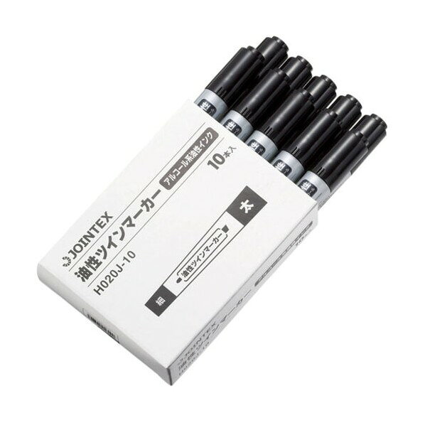 Permanent Marker - プラス 油性ツインマーカー太 黒 H020J-BK-10 322060 H020J-BK-10 10枚