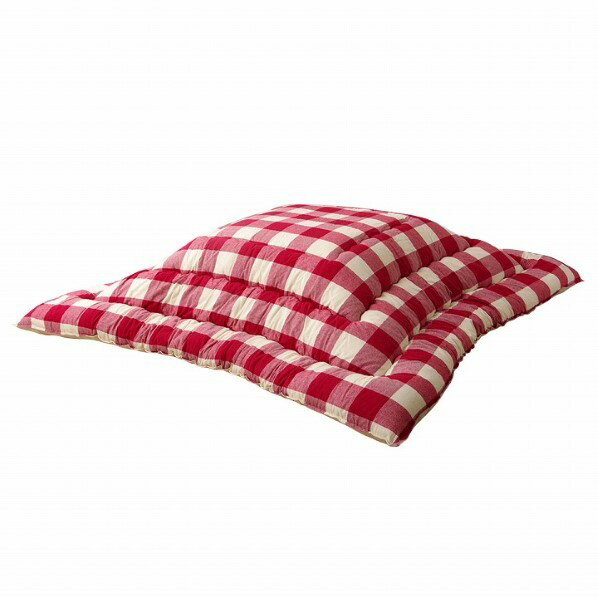 アズワン こたつ布団 正方形 インド綿 綿100% 約205×205cm 1151550250103 205×205cm チェック柄ローズ 64-8021-49...