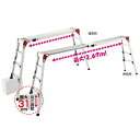 ※法人専用品※長谷川工業 天板・脚部伸縮式足場台DSL型4段 (天板高さ)0.89m~1.20m シルバー DSL1.0-2712 1台