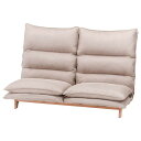 フジボウエキ ダブルクッション座椅子 フィット2 2P BE 約幅1400×奥行800×高さ940mm ベージュ 19208 1台