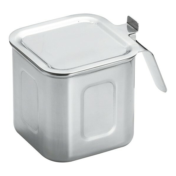 Condiments Container - 三宝産業 18-8深型角キッチンポット(丁番蓋付き) 12cm AKKB203 1個