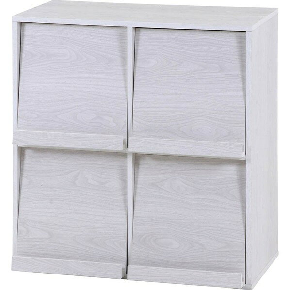 フジボウエキ ディスプレイラック 4マス WHW DP8085 ホワイトウォッシュ 99282 1台