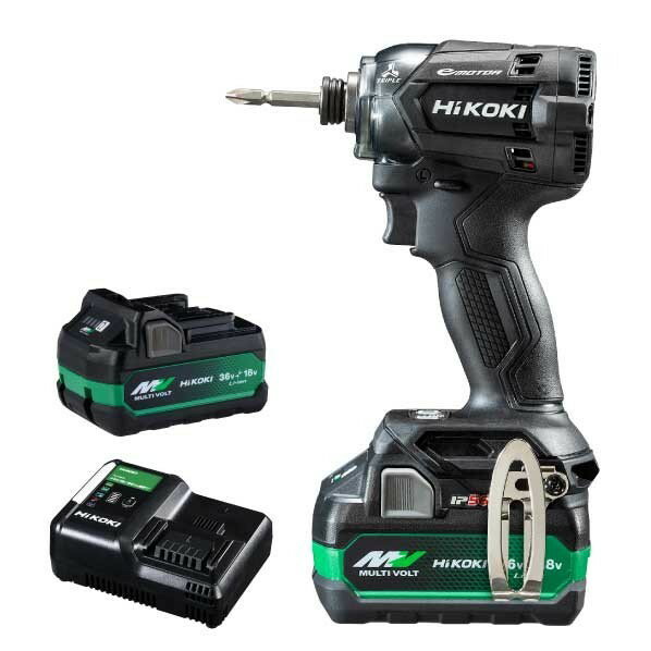 HiKOKI(ハイコーキ) 18V 充電式 インパクトドライバー フルセット(電池2個・充電器付) ストロングブラ..