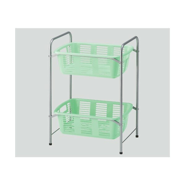 アズワン 脱衣カゴワゴン・ラック2段式 マスカットグリーン キャスター無し 8-5958-03