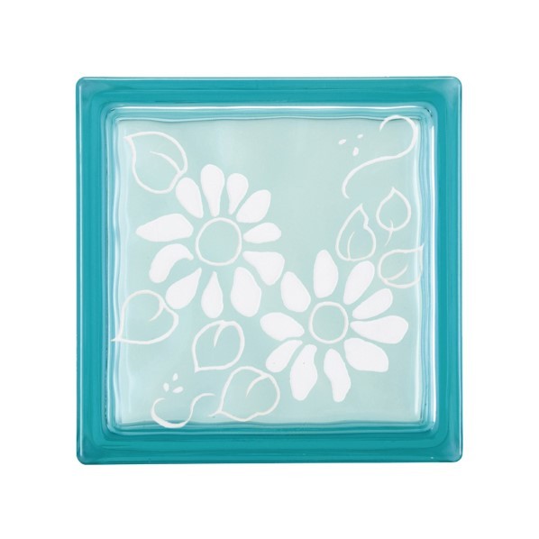 オンリーワンクラブ デザインガラスブロック ディージー ターコイズ TD2-GRD20TU 1個