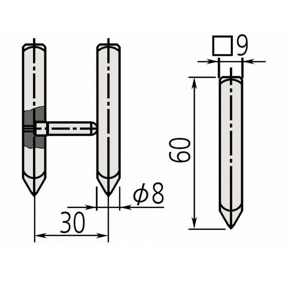 ミツトヨ ケガキ測定子、MM/1対 07CZA055 1個
