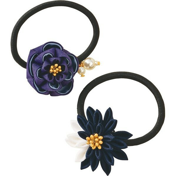 タカギ繊維 Panami 手芸キット コットン生地で作る 普段づかいの つまみ細工 ヘアゴムセット ダークネ..