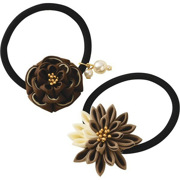 タカギ繊維 Panami 手芸キット コットン生地で作る 普段づかいの つまみ細工 ヘアゴムセット カフェオ..