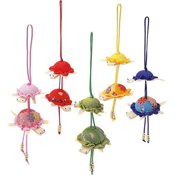 Panami 京ちりめん 五色の根付キット 親子亀 LH323 1個