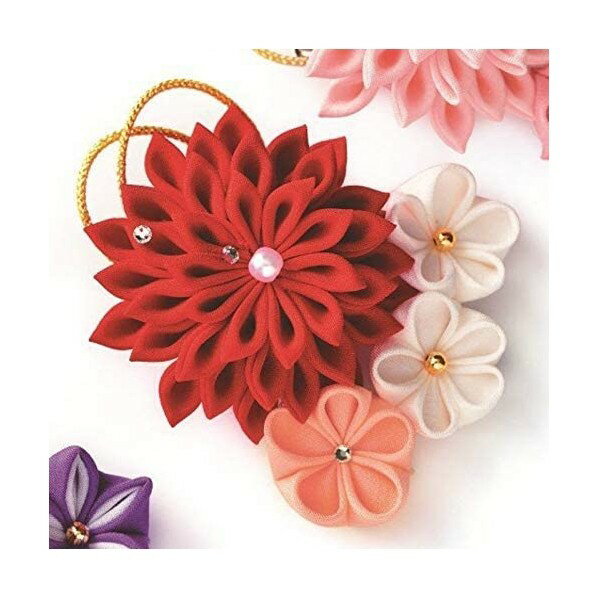 タカギ繊維 Panami ちりめん細工キット 正絹つまみ細工 煌めきのブローチ 赤 PAN-LH450 1個