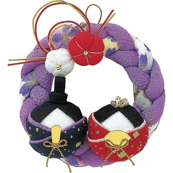 Panami ちりめん細工 キット リース雛 紫 PAN-LH3 1個