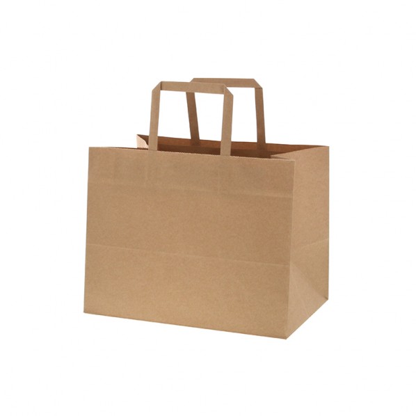 シモジマ SWAN 紙袋 Nフラットチャームバッグ 280-1(平手)50枚 280×マチ180×220mm 未晒無地 003277530 50枚