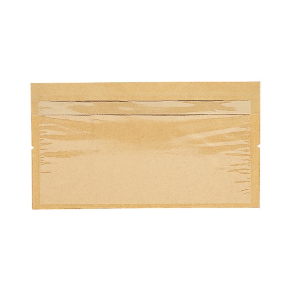 シモジマ HEIKO 惣菜袋 窓付きディッシュバッグ L 無地 100枚 270×マチ80×150mm クラフト 004180032 10..