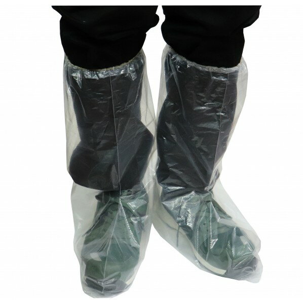 好川産業 PE製シューズカバーロング D:約130mm×W:約180mm×H:約20mm 57227 2枚