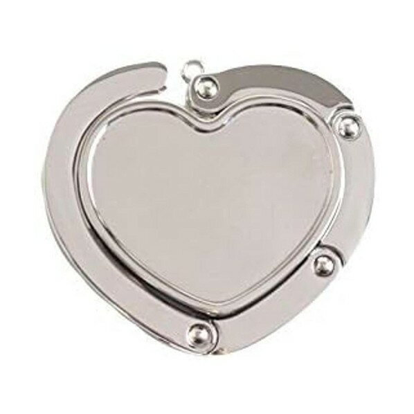 日本紐釦貿易 折りたたみ式バッグハンガー ハート W4.7×H4cm シルバー A8-5 1個