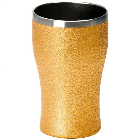 ルミナス 真空二層タンブラー390ml ゴールド 8.3×8.3×13.8cm LMS-2052A(コ゛ールト゛) 1点