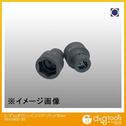 商品画像はイメージ画像です。実際とは異なる場合がございます。 特徴 ●差込角("SQ):3/4 ●ソケット部外径(mm):46.3 ●差込部外径(mm):44 ●ボルト接触部内面奥行(mm):18 ●全長(mm):68 ●重量(g):492 ●対応リング・ピン:Cリング=C61 ピン・Oリング=A61・B61 仕様 サイズ 30mm NV1640030