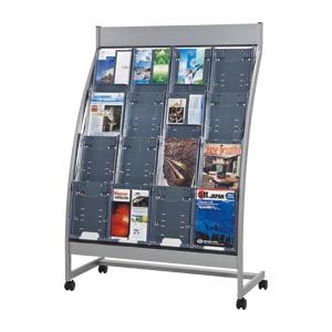 エヌケイ パンフレットスタンド 4列4段（全画表示タイプ） 1035×465×1500mm グレー PSR-C404 1