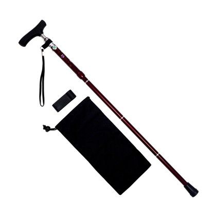 アークランズ 細型ネック折りたたみステッキ 花柄レッド NS57-F5 1