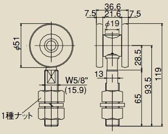 ダイケン 3号ドアハンガー用単車 #3 2WH 1
