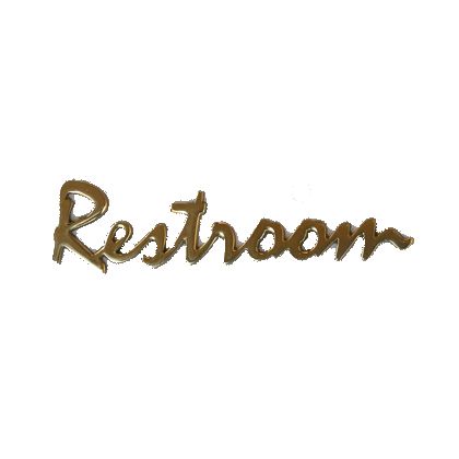 ドゥーブジャパン 切文字「Restroom」 ゴールド W143×H38mm SL185P