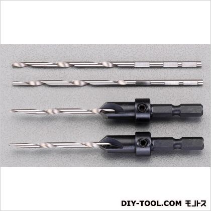 エスコ(esco) 3.0mm/9.4mm下穴・座堀ドリル(六角軸) 全長101~125mm 座掘りビット:φ9.4×53mm 錐:φ3×97mm 六角シャンク:6.35mm EA824DN-10