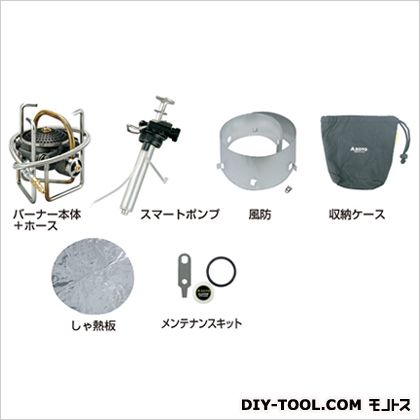 エスコ コンロ(ガソリン用) 使用時:135(W)×135(D)×80(H)mm(本体のみ)、収納時:80(W)×65(D)×80(H)mm(本体のみ) EA913FA-7