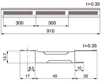城東テクノ 軒天換気材 本体 アンバーグレー FV-N12F-L09-AG 6本セット