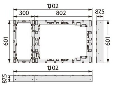 JOTO ハウスステップアジャスターオプション ライトグレー 601×1,102×87.5mm CUB-8060-H1