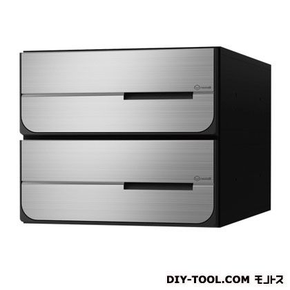 ナスタ 大型郵便物対応集合郵便受箱(屋内仕様)前入後出 ステンレス ヘアーライン KS-MB6102PY-2L-S 1