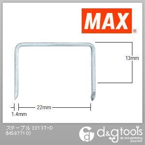 特徴 ●22Tステープル(線材:幅1.6mm×厚さ:1.4mm) 長さ:13mm 連結形状 連結方法:接着剤 胴部形状:普通 素材表面処理:軟鋼線材 仕様 サイズ 13mm 入数 8800本 2213TD