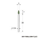 日本精密機械工作 シリコンゴム砥石 ブラウン 先端径:3粒度:#320 R1011