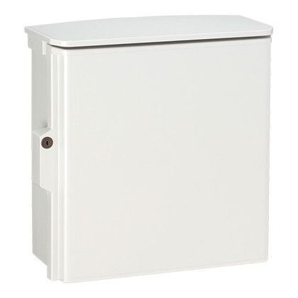 日東工業 キー付耐候プラボックス(屋根付)汎用タイプ ホワイトグレー 長さ:25cm高さ:25cm幅:12cm OPK12-2525A